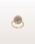 Labradorite Oval 18K Gold Ring