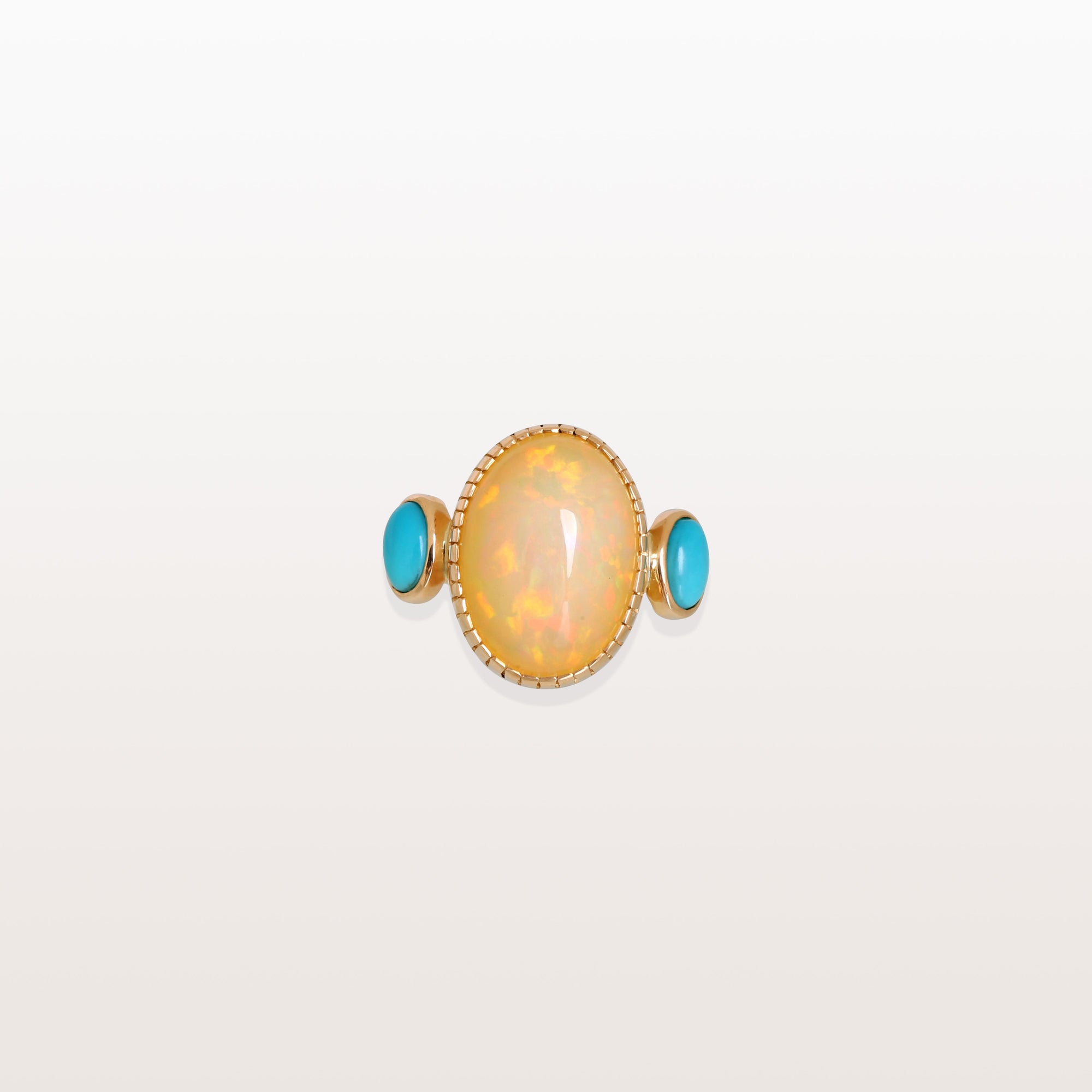 Opal & Turquoise 18K Gold Ring