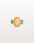Opal & Turquoise 18K Gold Ring