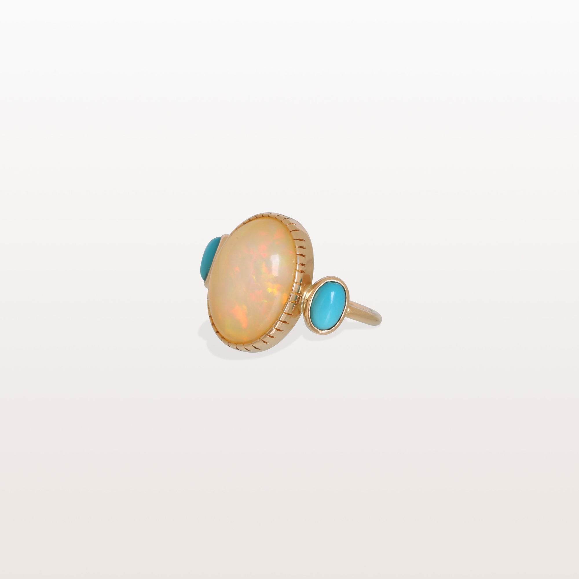 Opal & Turquoise 18K Gold Ring