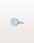 Aquamarine & Emerald 18K White Gold Ring