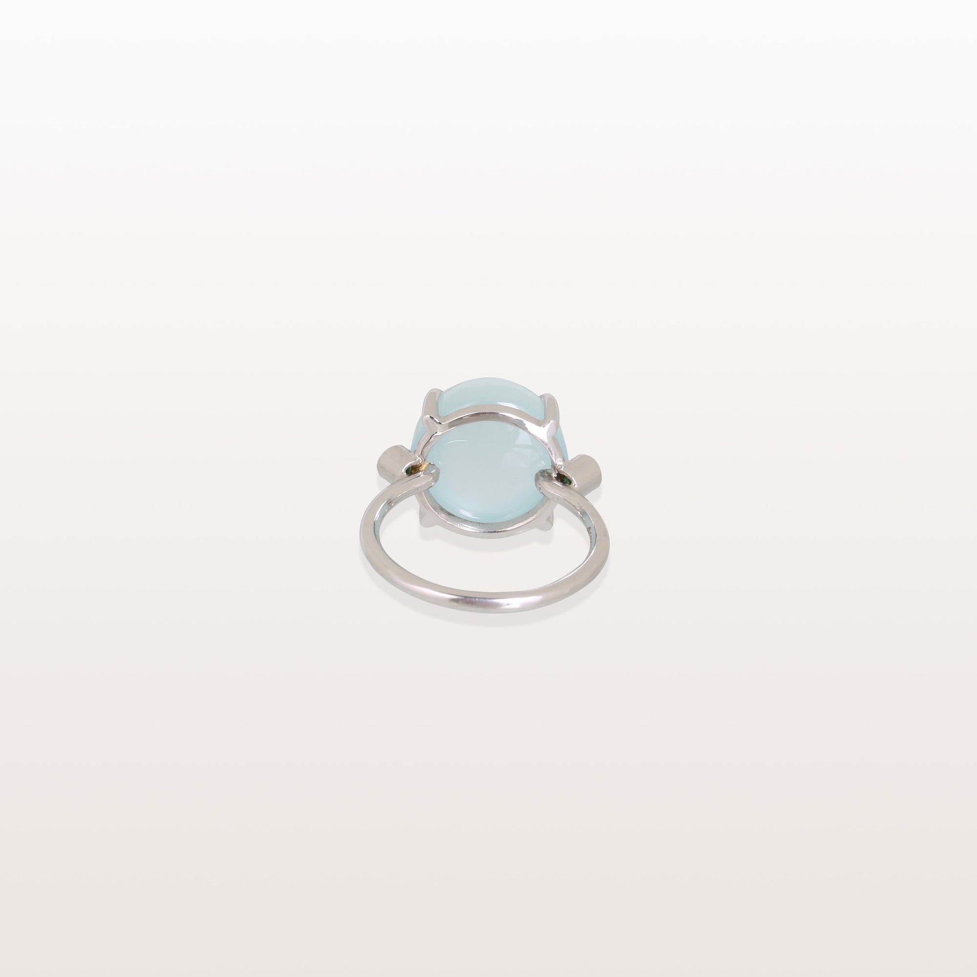 Aquamarine & Emerald 18K White Gold Ring