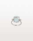 Aquamarine & Emerald 18K White Gold Ring