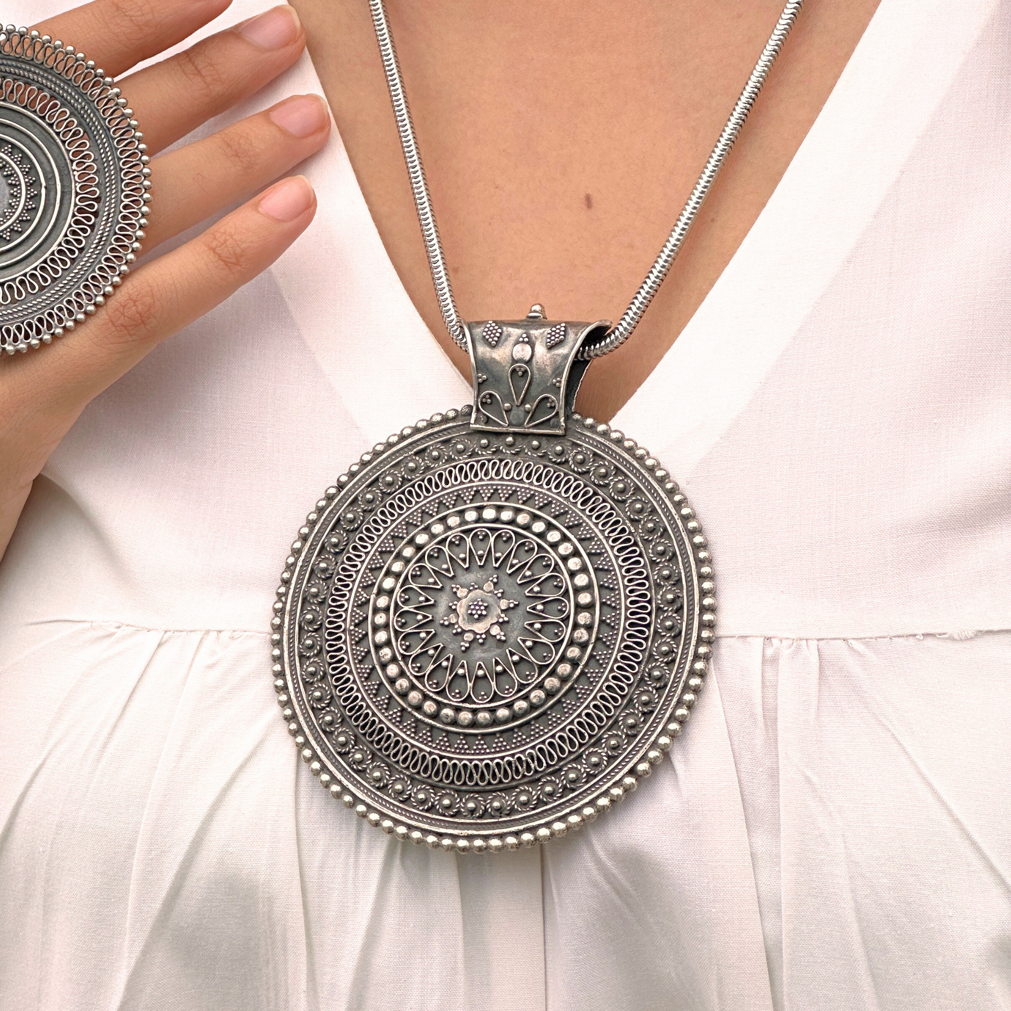 Vritta Silver 925 Traditional Pendant
