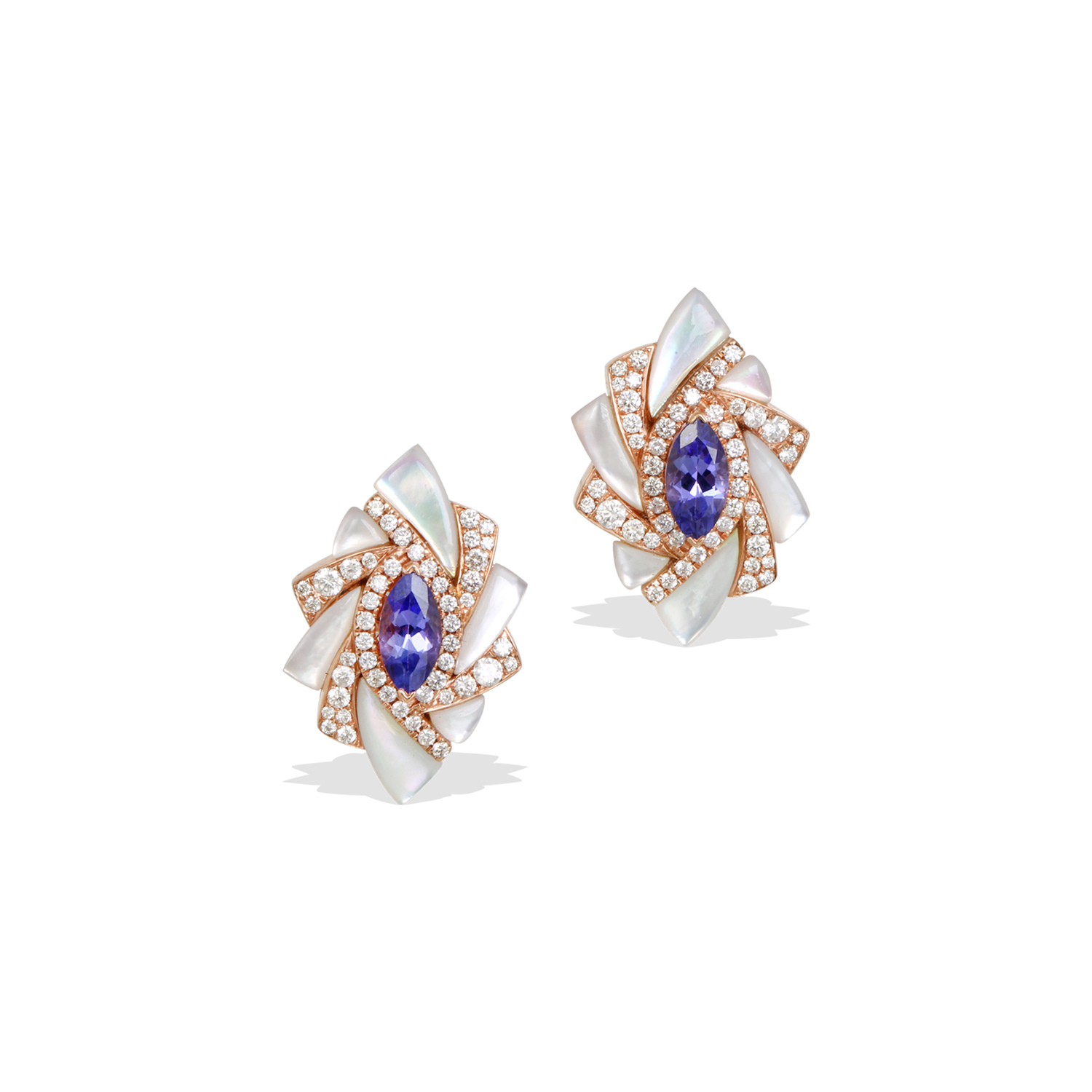 Yua Tanzanite and Mother of Pearl Earrings