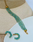 Beady Gemstone 18k Gold Plated Silver 925 Bracelet