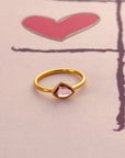 Amour Pink Sapphire Gold Plated Silver 925 Love Ring