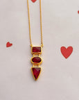 Zion Tourmaline 18K Gold Plated Silver 925 Love Necklace