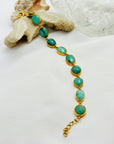 Igor Silver 925 Gold Plated Emerald Bracelet