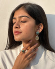Delfina Emerald and Sapphire 18k Gold Plated Silver Earrings