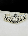 Crown Silver 925 Men's Cuff Bracelet
