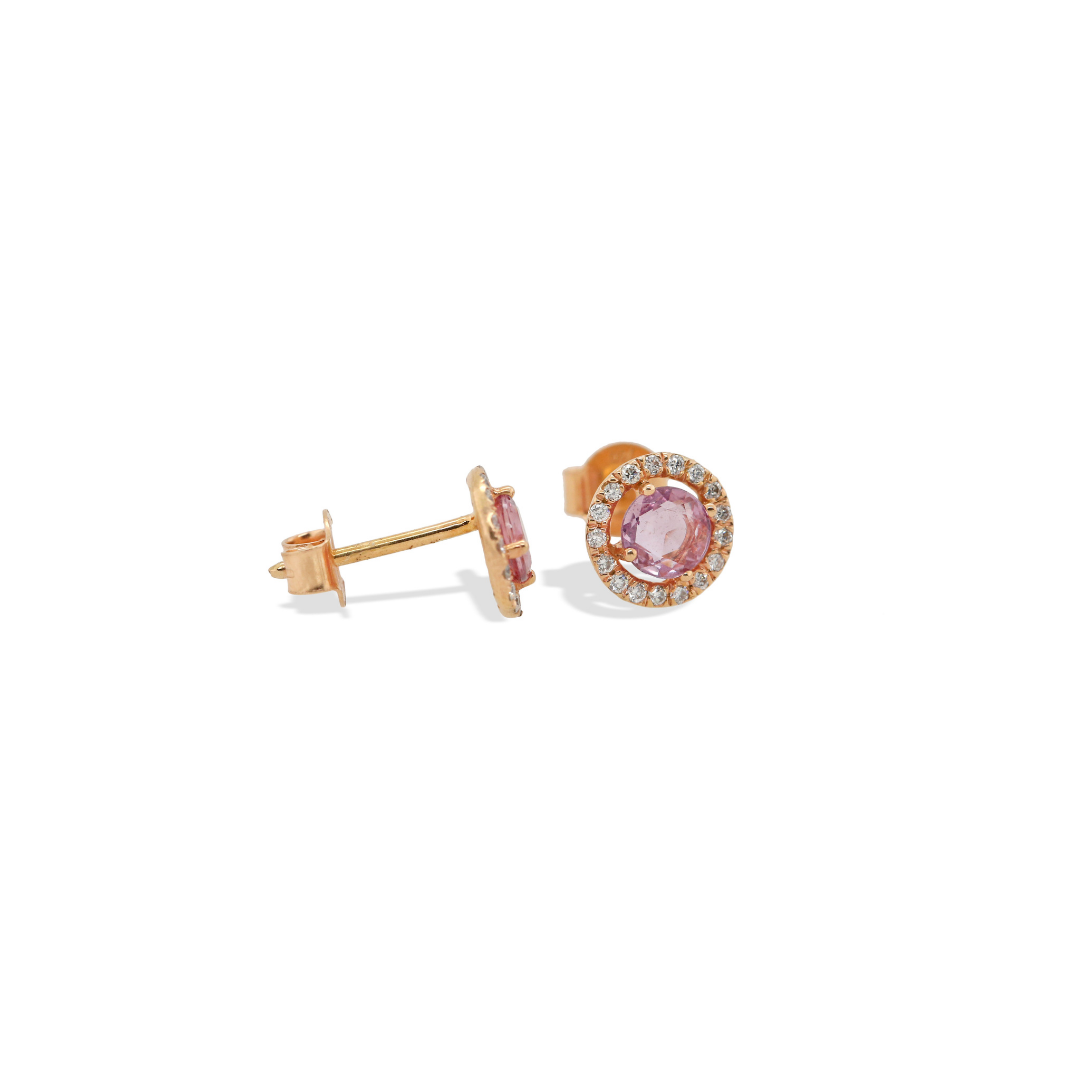 Aimi Pink Sapphire Earrings
