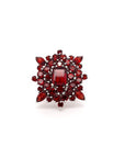 Red Garnet Floral Design Ring Fine Jewelry