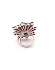 Alluring flower-shaped Garnet ring