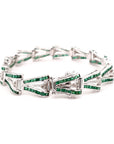 Charismatic diamond and emerald bracelet