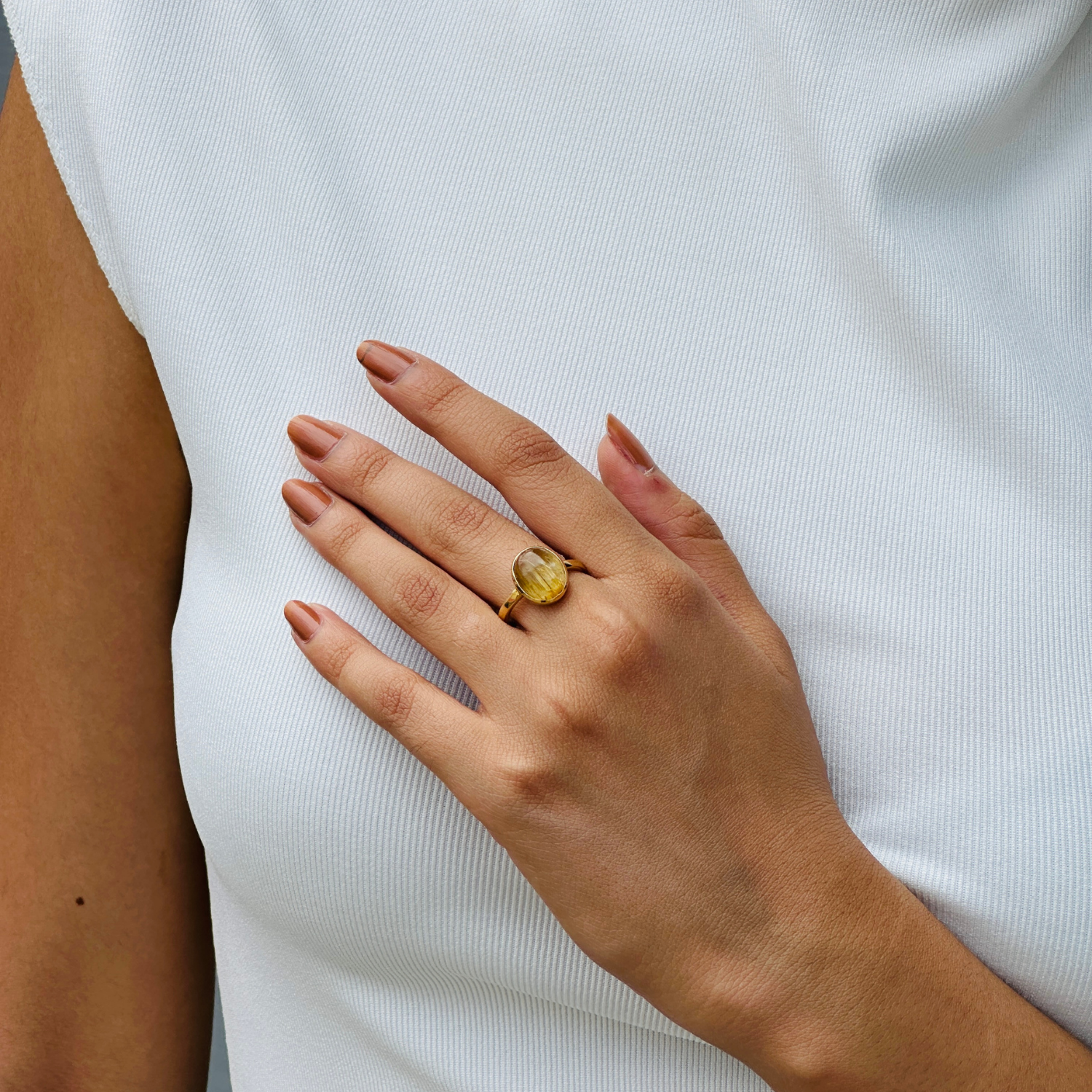 Golden Rutile 18K Gold Ring