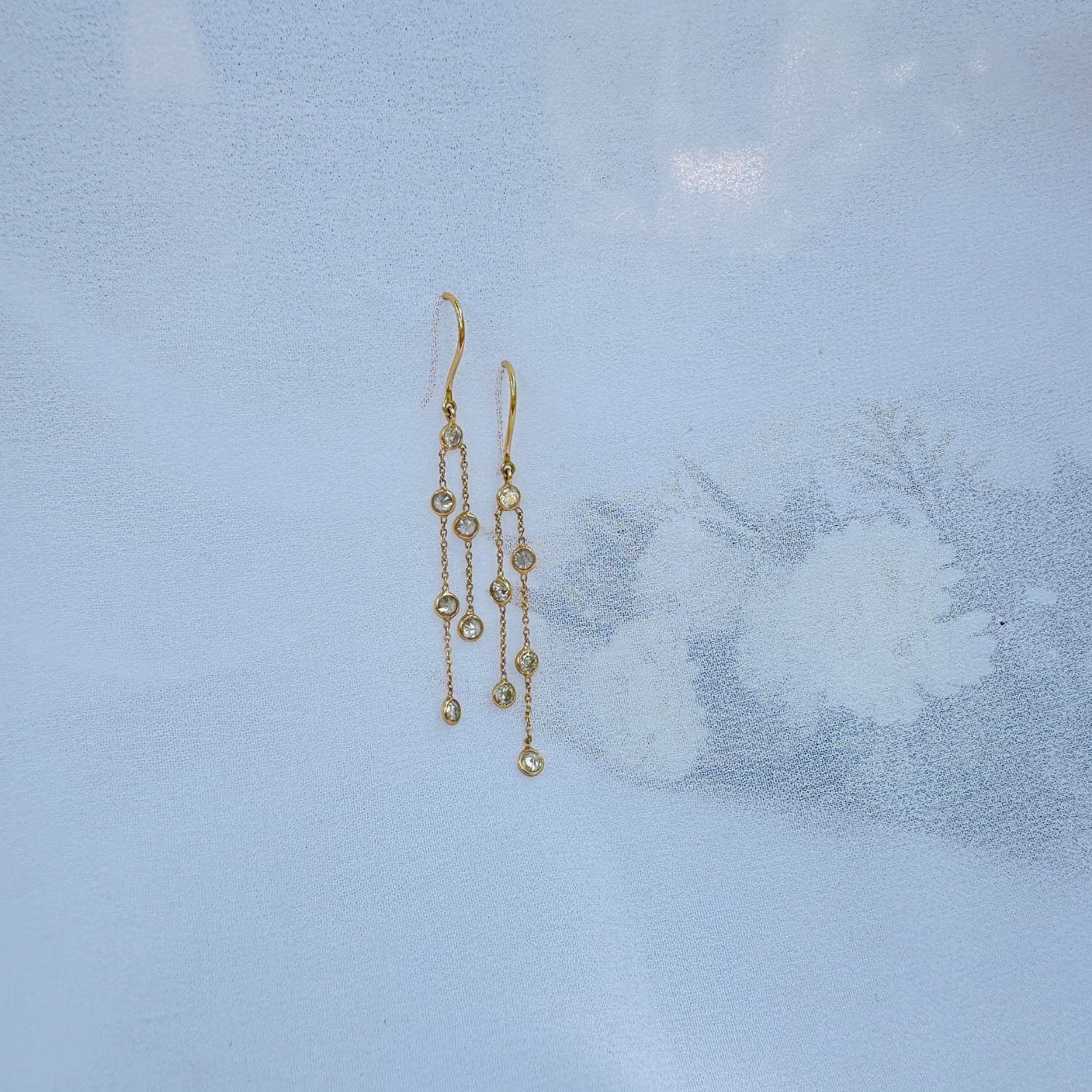 Diamond Drop 18K Gold Earrings