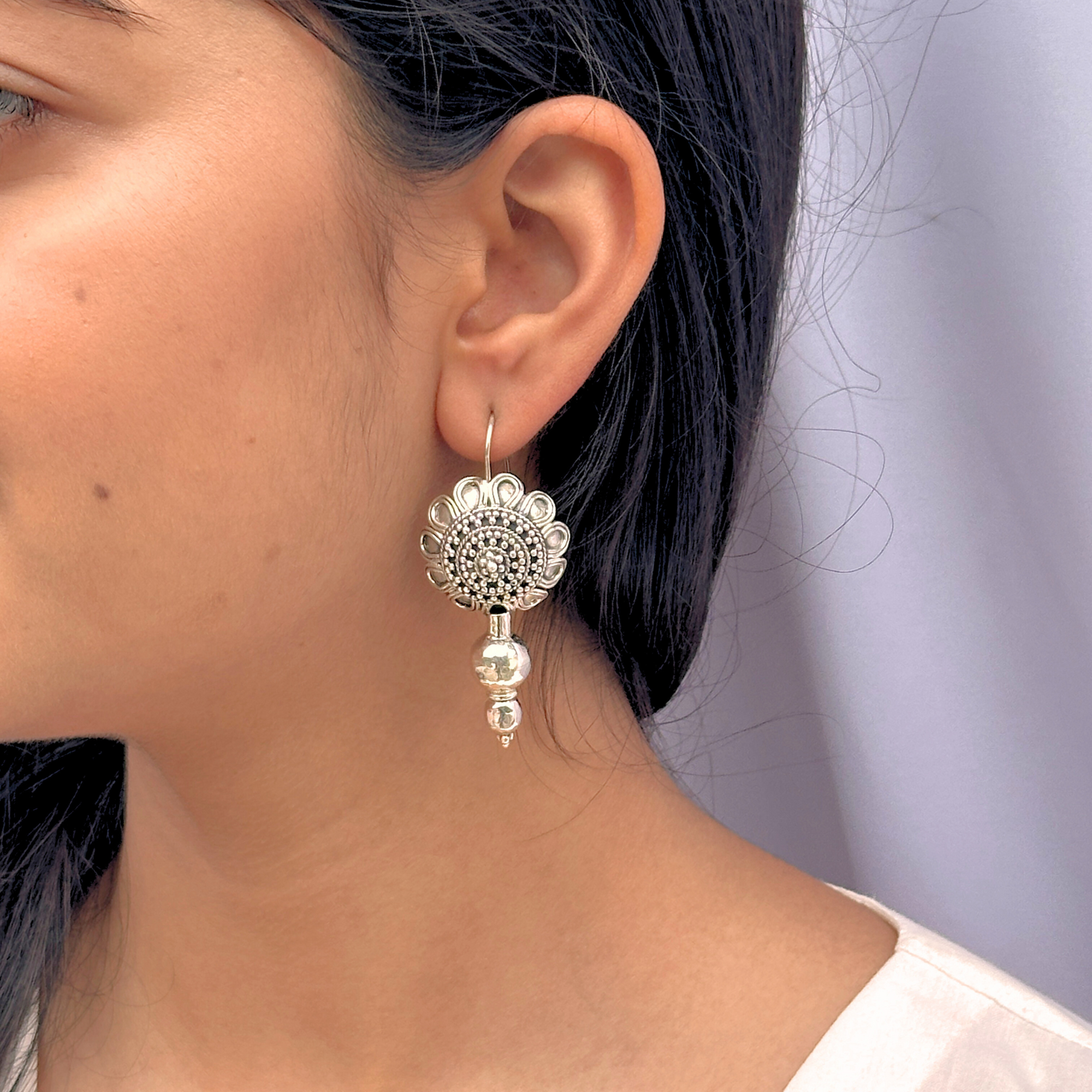 Rozana Traditional Silver 925 Earrings