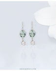 green earrings