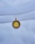 Citrine Round 18K Gold Pendant
