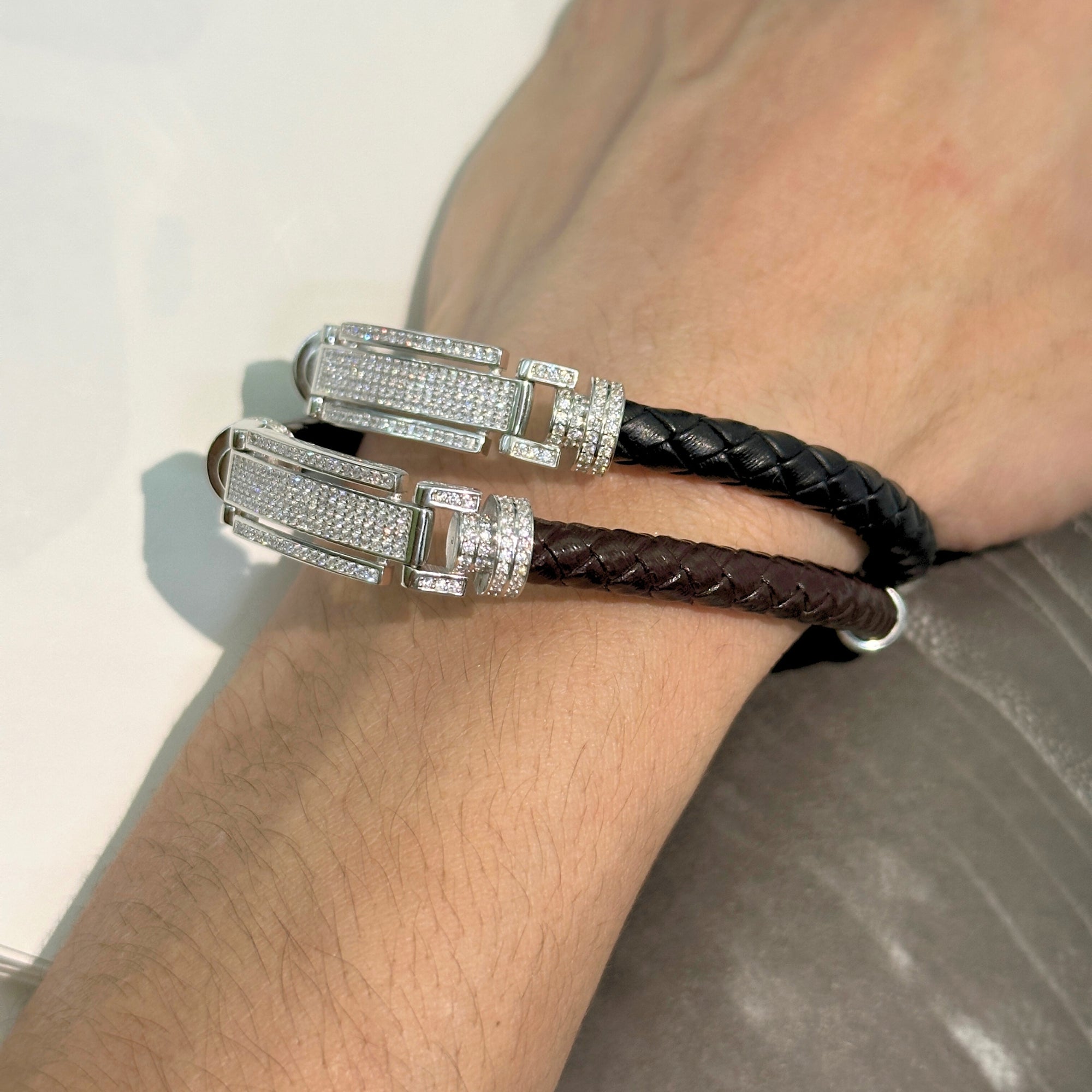 Bron Men's Zircon Silver 925 Bracelet
