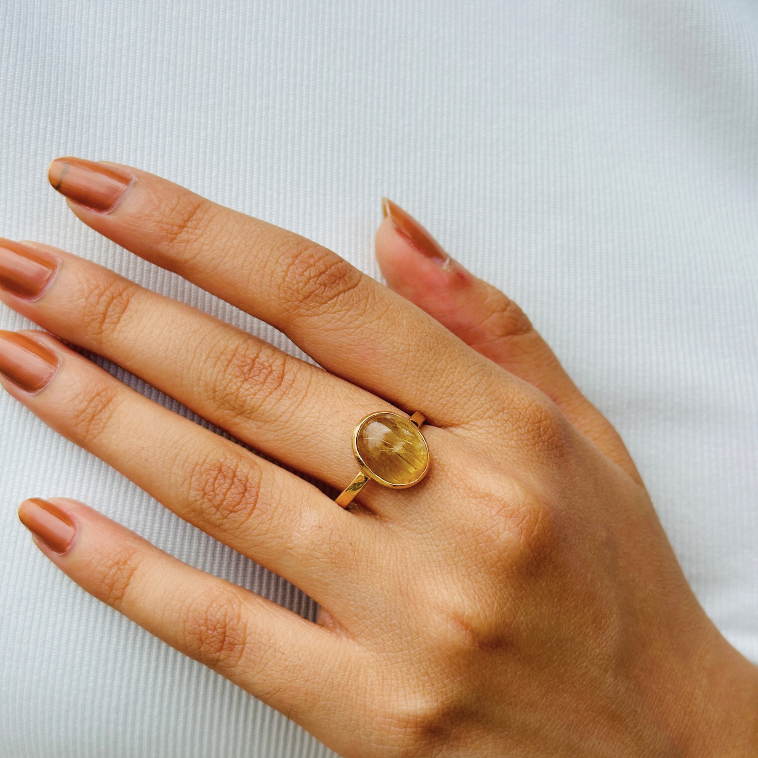 Golden Rutile 18K Gold Ring