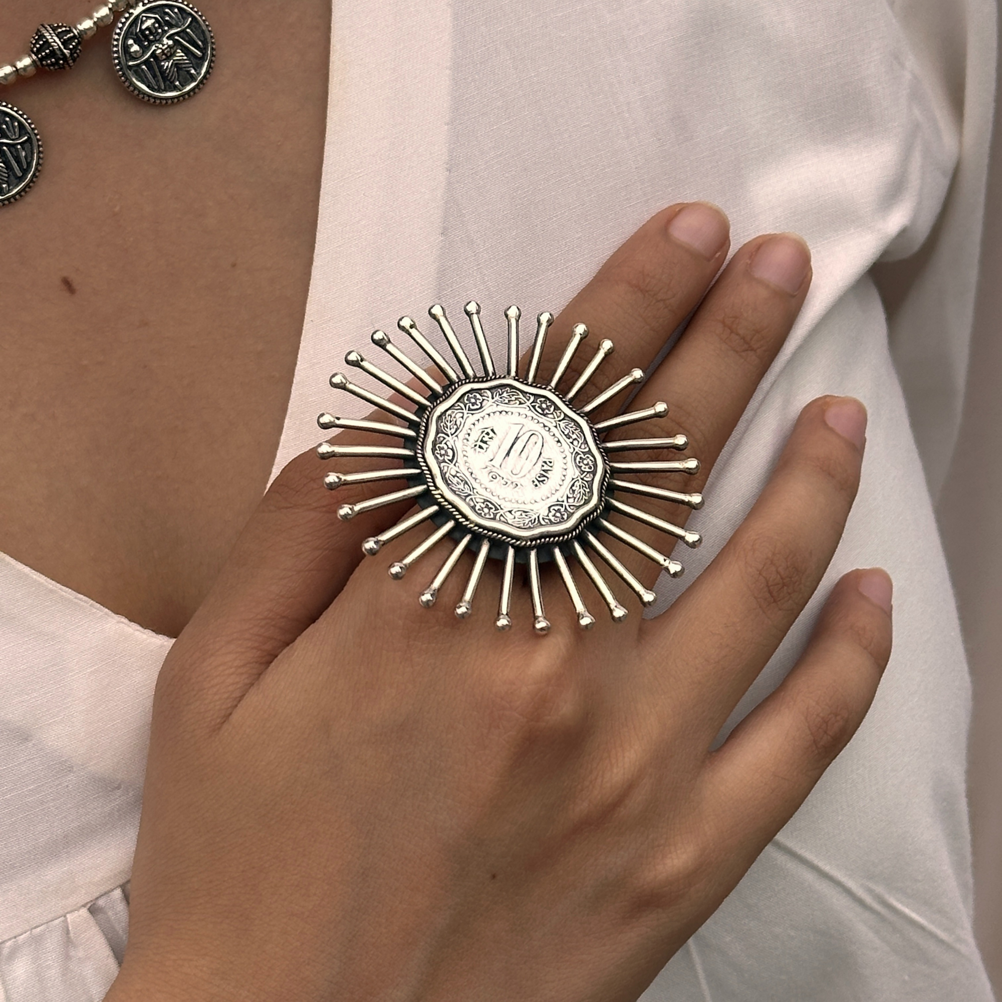 Coin Traditional Designer Silver 925 Ring