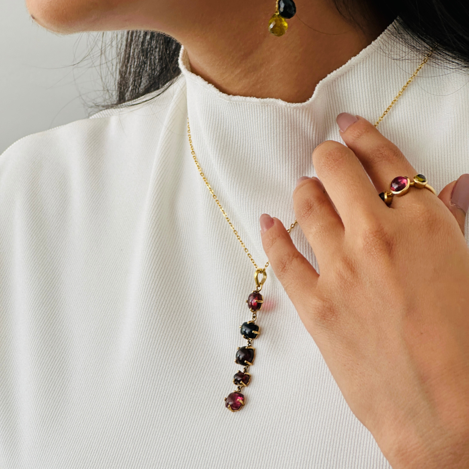 Tourmaline 18K Gold Pendant