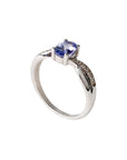 Sublime Tanzanite and Diamond 925 Silver Ring