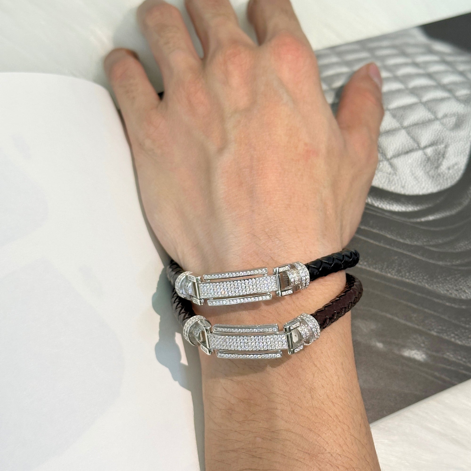 Bron Men's Zircon Silver 925 Bracelet