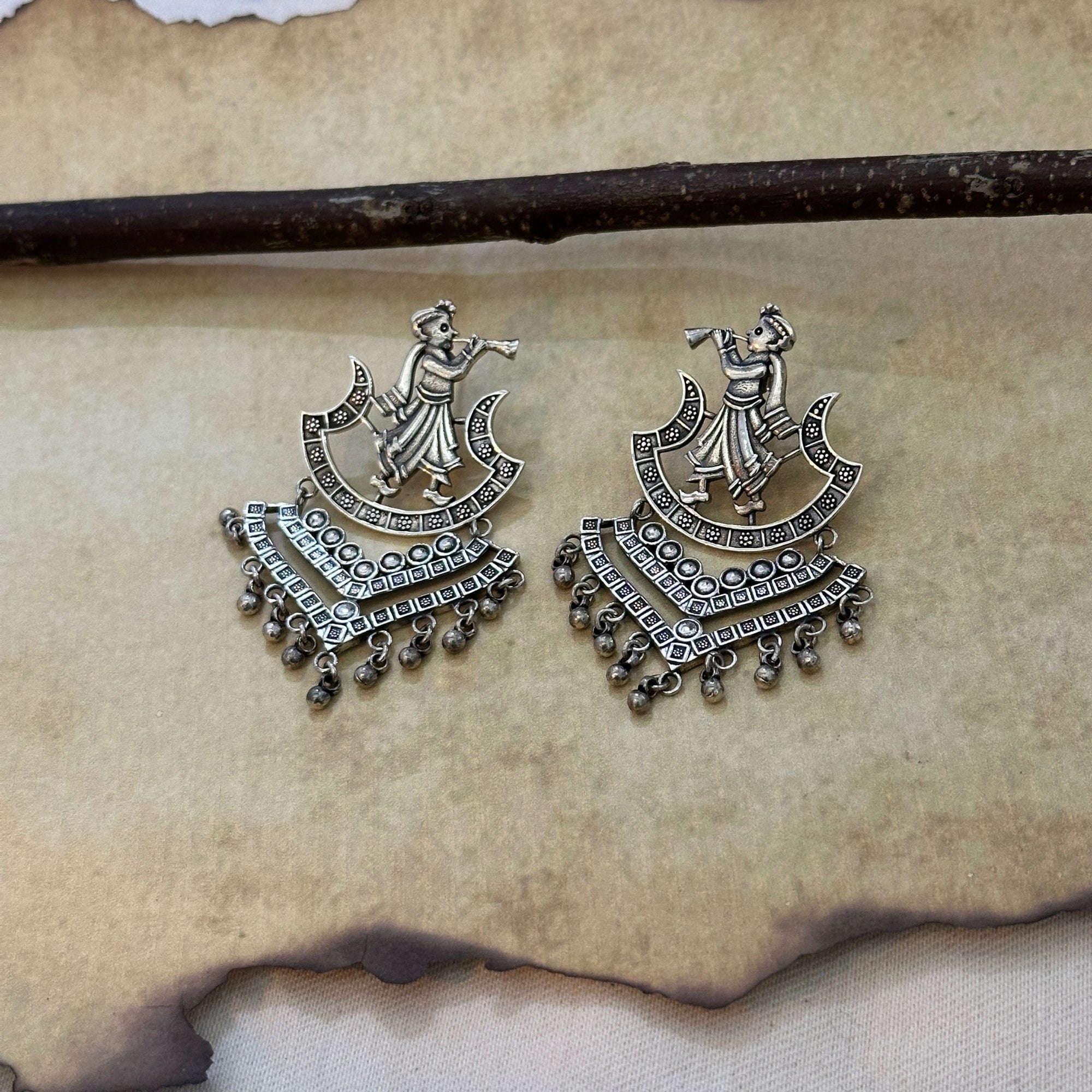 Shehnaai Traditional Silver 925 Earrings
