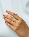 White Sapphire 18K Gold Ring