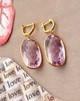 Elyanna Amethyst 18K Gold Plated Silver 925 Love Earrings