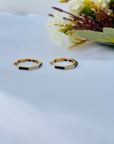 Black Onyx & Diamond 14K Gold Earrings