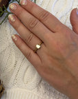 Divine Diamond Polki and 18k Gold Plated Silver Ring