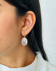 Rose Quartz 18K Gold Earrings