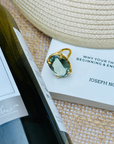 Harper Green Amethyst 18k Gold Plated Silver 925 Ring
