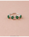 green silver ring