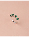 silver-green ring