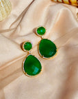 Kahaan Three Color stone Silver 925 Earrings