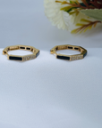 Black Onyx & Diamond 14K Gold Earrings
