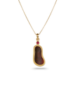 Fire Opal & Ruby 18K Gold Pendant