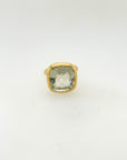 Quasar Green Amethyst Gold Plated Silver Ring