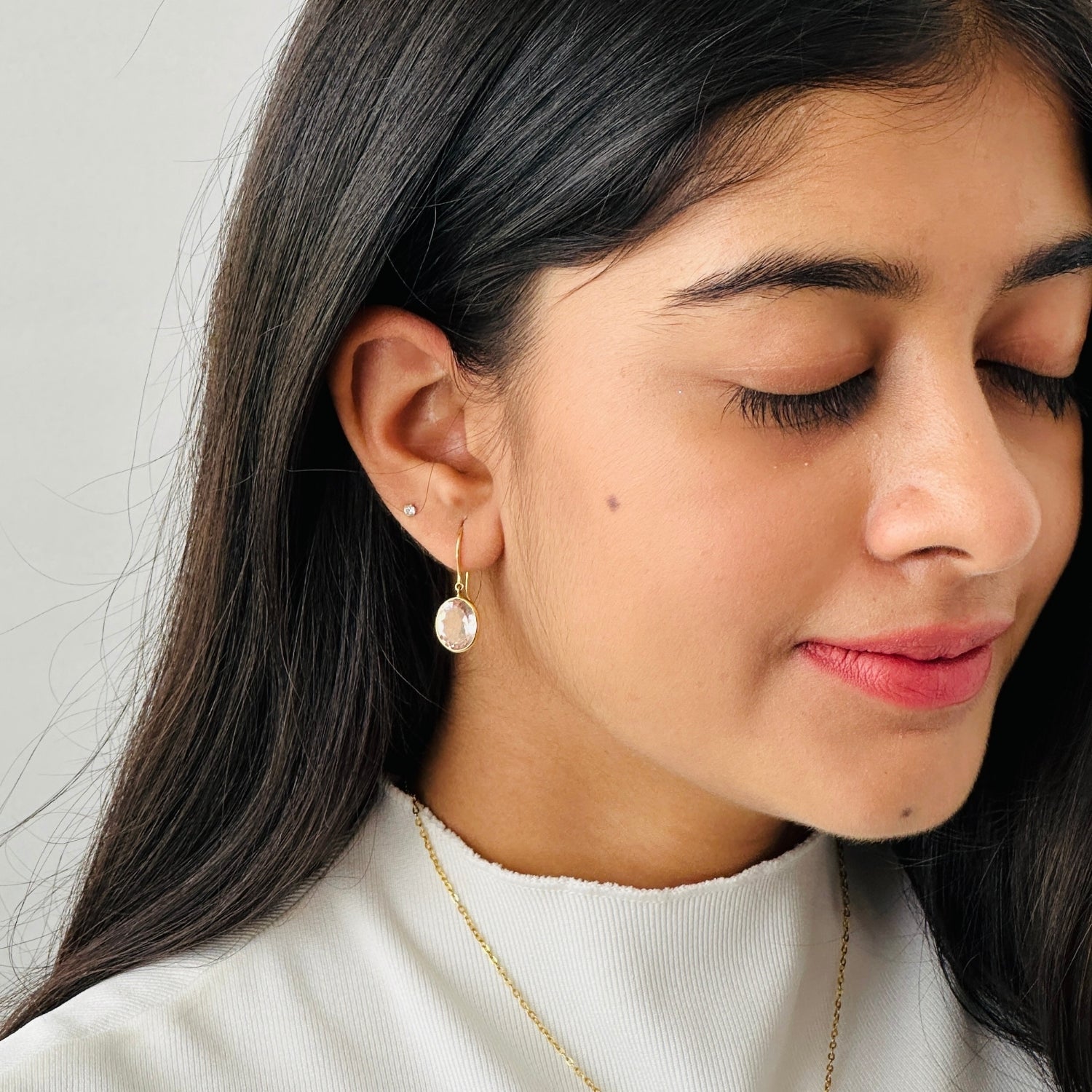 Morganite 18K Gold Earrings