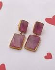 Myla Ruby 18K Gold Plated Silver 925 Love Earrings