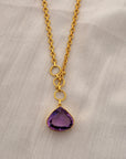 Liza Amethyst 18K Gold Plated Silver 925 Love Necklace