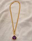 Liza Amethyst 18K Gold Plated Silver 925 Love Necklace