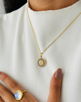 Opal & Pearl Oval 18K Gold Pendant