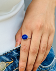 Lapis Lazuli 18K White Gold Ring