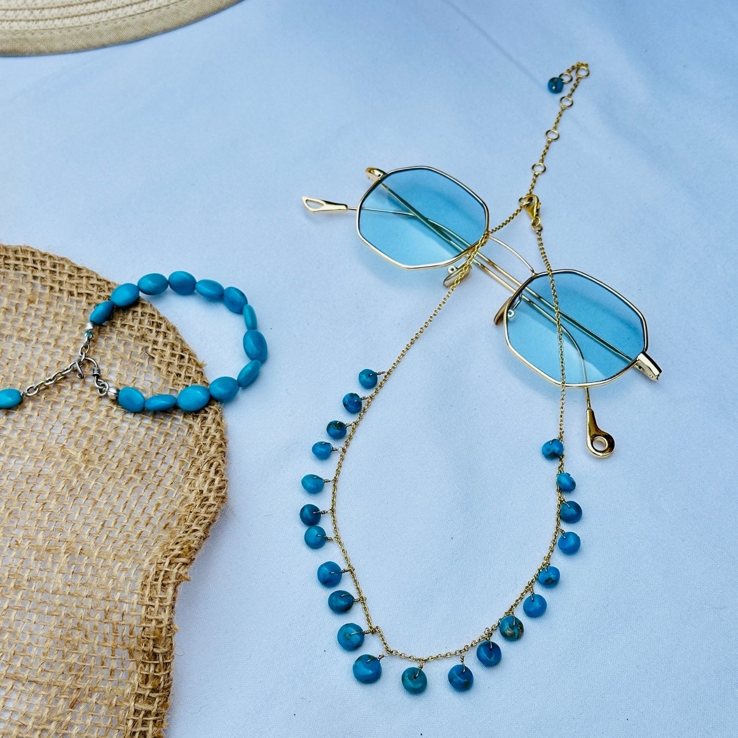 Wategos Turquoise Gold Plated 18K Silver 925 Necklace